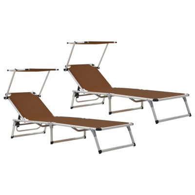 Folding sunbeds, 2 pcs.,...