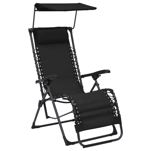 Folding terrace chair, black color, textilene