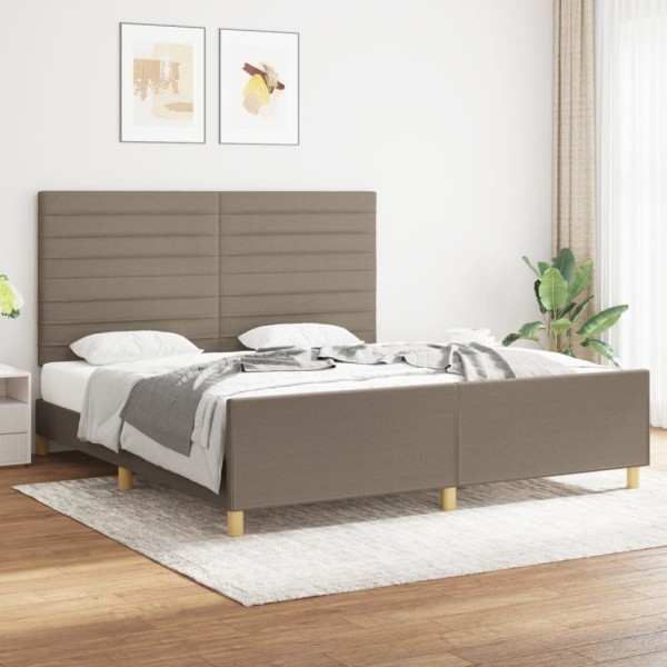 Bed frame without mattress, taupe color, 180x200cm, fabric