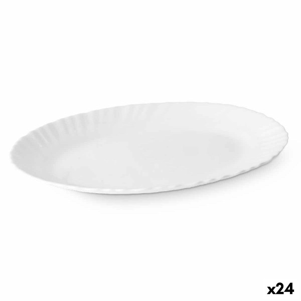 Serving Platter Vivalto LXYP-100 White Opaline glass 25 x 2 x 19 cm (24 Units)