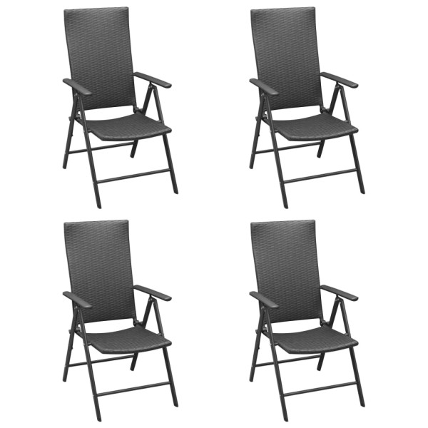 Garden chairs, 4 pcs., black, polyrattan