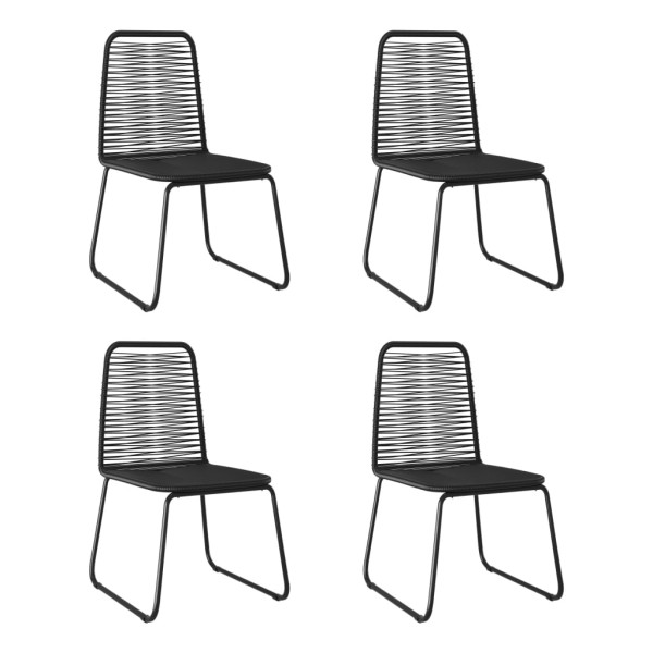 Outdoor dining chairs, 4 pcs., black, polyrattan