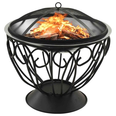 Fire pit-barbecue with...