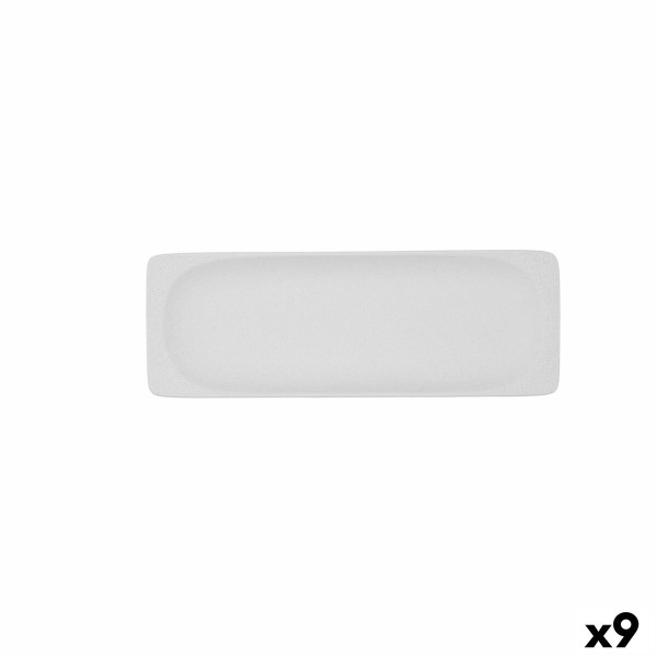 Snack tray Bidasoa Fosil White Ceramic Aluminium Oxide 25,6 x 9,1 x 2,3 cm (9Units)