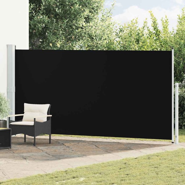 Pull out side yard partition, black, 180x500cm