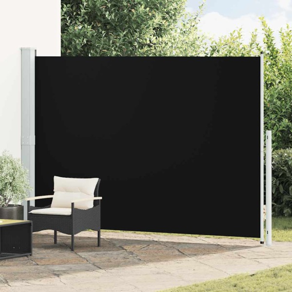 Pull out side yard partition, black, 200x300cm