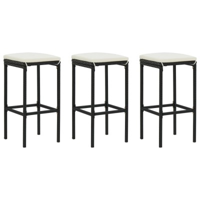 Bar stools with cushions, 3...