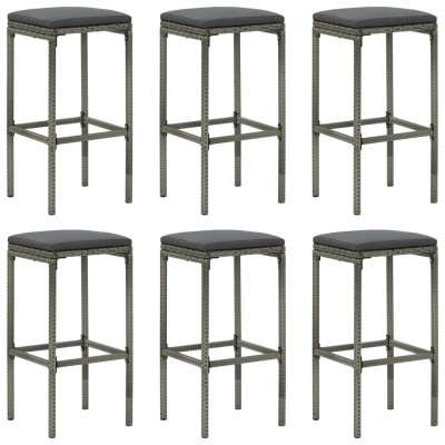 Bar stools with cushions, 6...