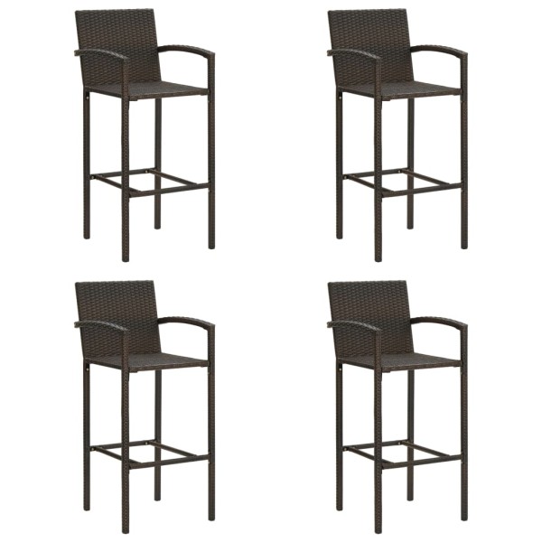 Bar stools, 4 pcs., brown color, polyrattan