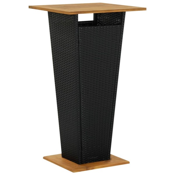 Bar table, 60x60x110cm, polyrattan and solid acacia