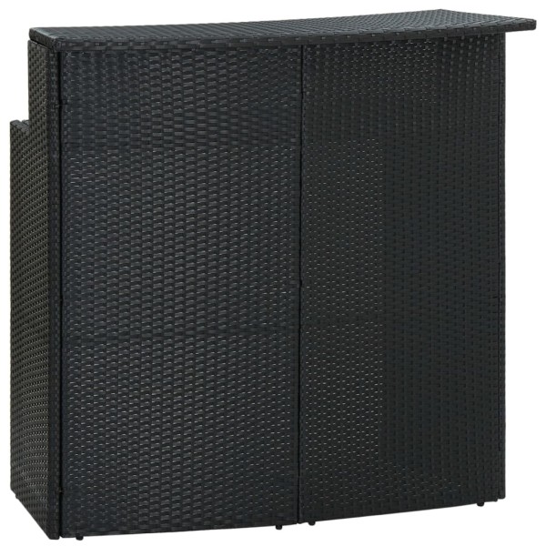 Garden bar table, black, 120x55x110cm, polyrattan