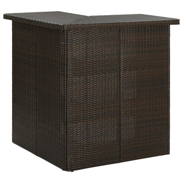 Corner bar table, brown, 100x50x105cm, polyrattan