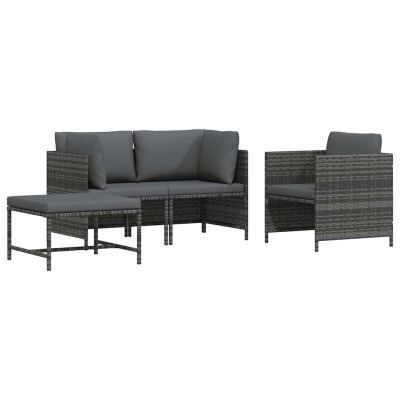 Sofa set with cushions, 4...