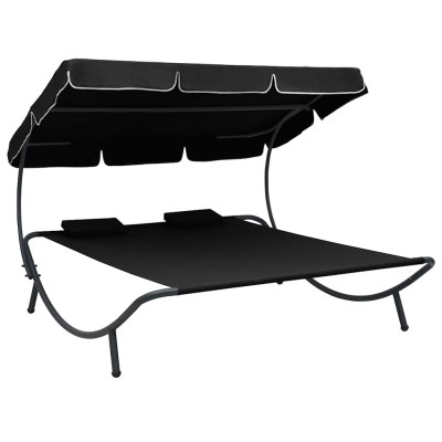Outdoor lounger with canopy...