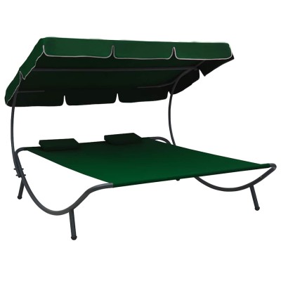 Outdoor lounger with canopy...