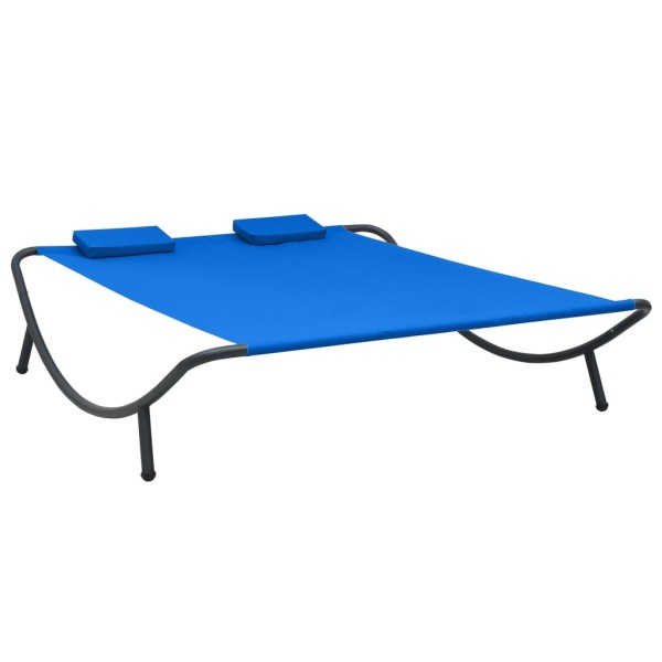 Outdoor lounger, blue, fabric
