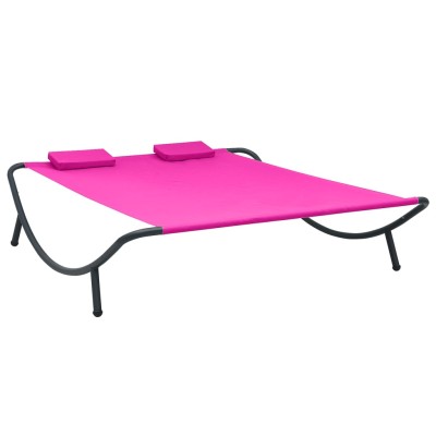 Outdoor lounger, pink, fabric