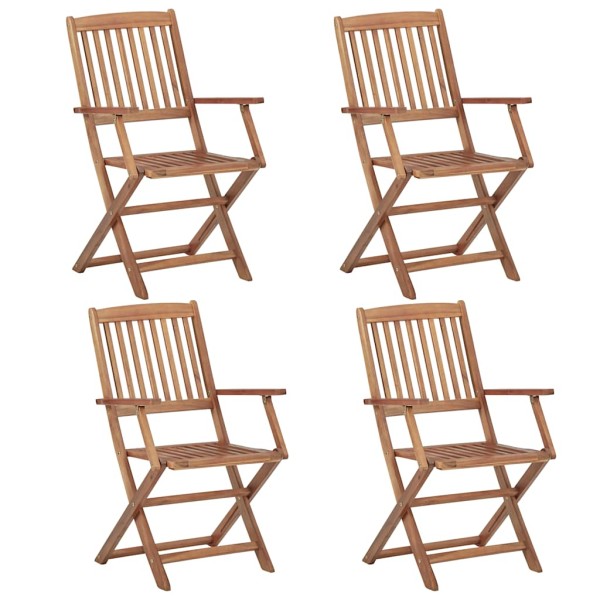 Folding outdoor chairs, 4 pcs., solid acacia wood