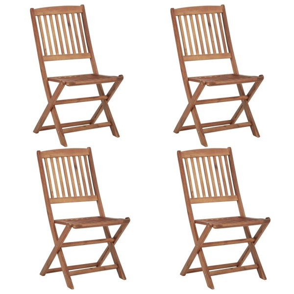Folding outdoor chairs, 4 pcs., solid acacia wood