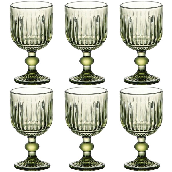 Set of cups Home ESPRIT Green Crystal 8 x 8 x 14,5 cm (6 Units)