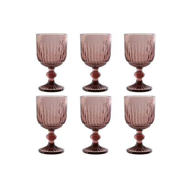 Set of cups Home ESPRIT Pink Crystal 8 x 8 x 14,5 cm (6 Units)