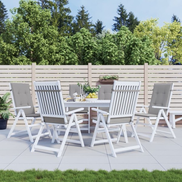 Garden chair pads, 6pcs., grey, 120x50x3cm, fabric