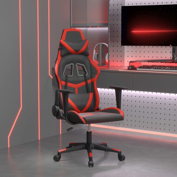 Gaming chair, black and red, artificial leather