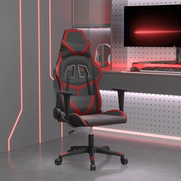Gaming chair, black and wine red, artificial leather