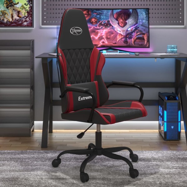 Gaming chair, black and wine red, artificial leather