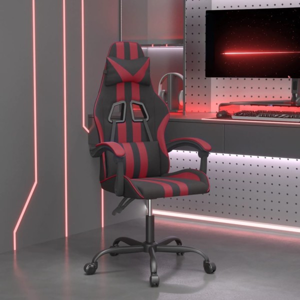 Gaming chair, black and wine red, artificial leather
