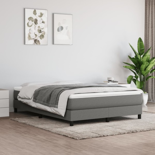 Bed with springs and mattress, dark gray, 140x200 cm