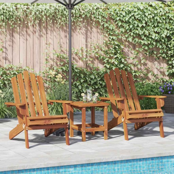 Garden Adirondack chairs, 2 pcs., solid acacia wood