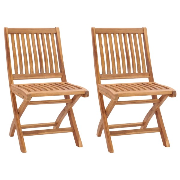 Folding garden chairs, 2 pcs., solid teak wood