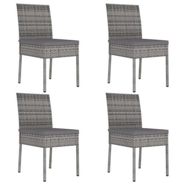 Garden dining chairs, 4 pcs., gray color, polyrattan