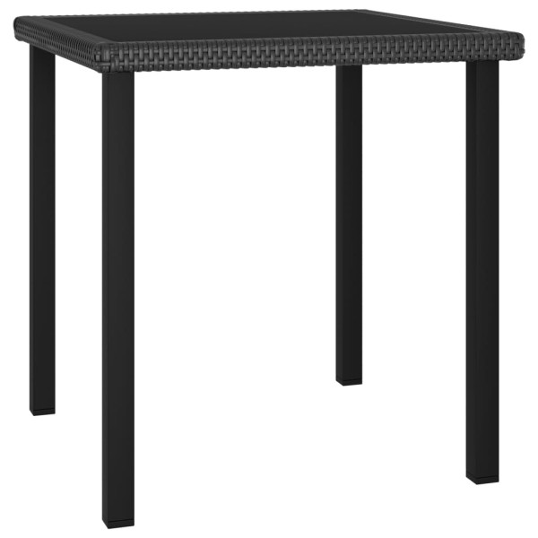 Garden dining table, black, 70x70x73cm, polyrattan