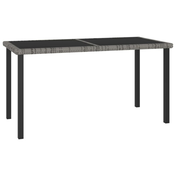 Garden dining table, gray, 140x70x73cm, polyrattan