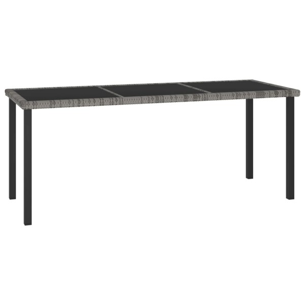 Garden dining table, gray, 180x70x73cm, polyrattan