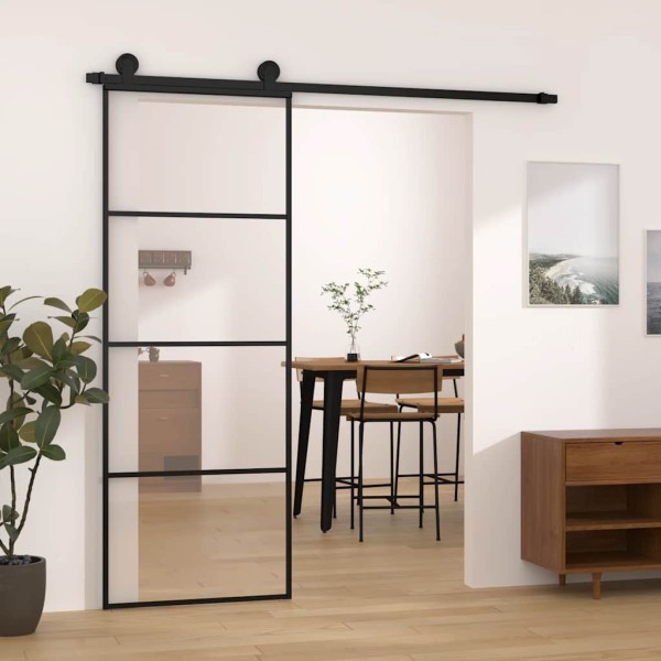 Sliding door with hardware kit, 76x205cm, ESG and aluminum