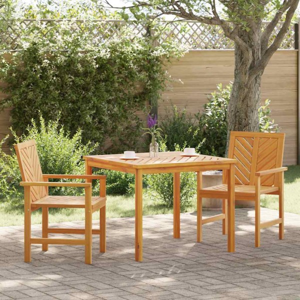 Garden dining set 3 pcs Brown Solid acacia wood