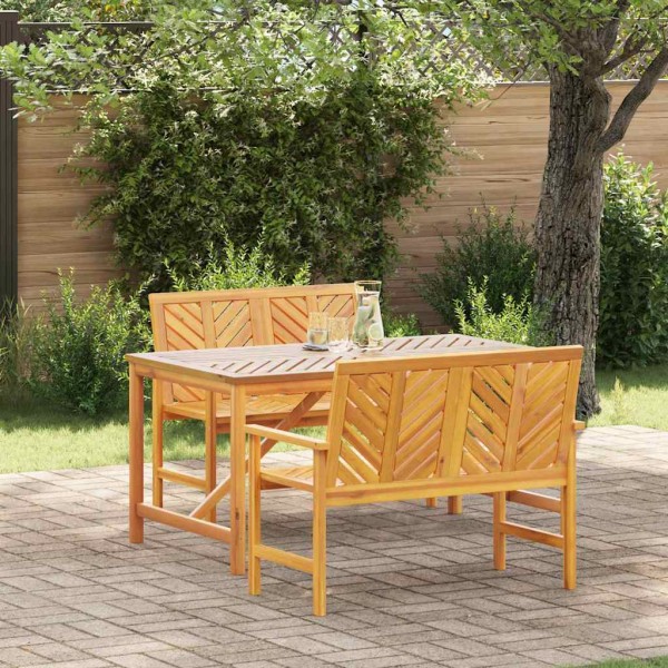 Garden dining set 3 pcs Brown Solid acacia wood