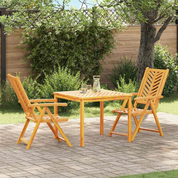 Garden dining set 3 pcs Brown Solid acacia wood