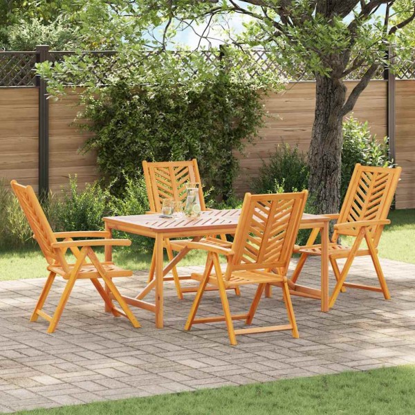 Garden dining set 5 pcs Brown Solid acacia wood