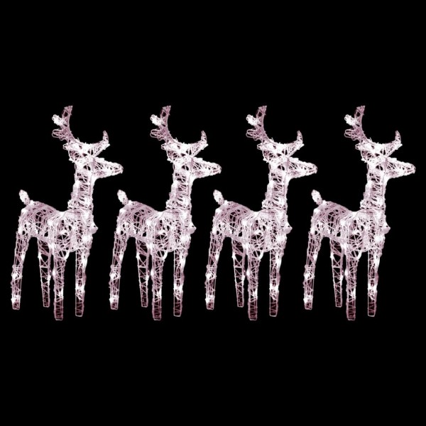 Christmas deer, 4 pcs., acrylic, 160 warm white LEDs