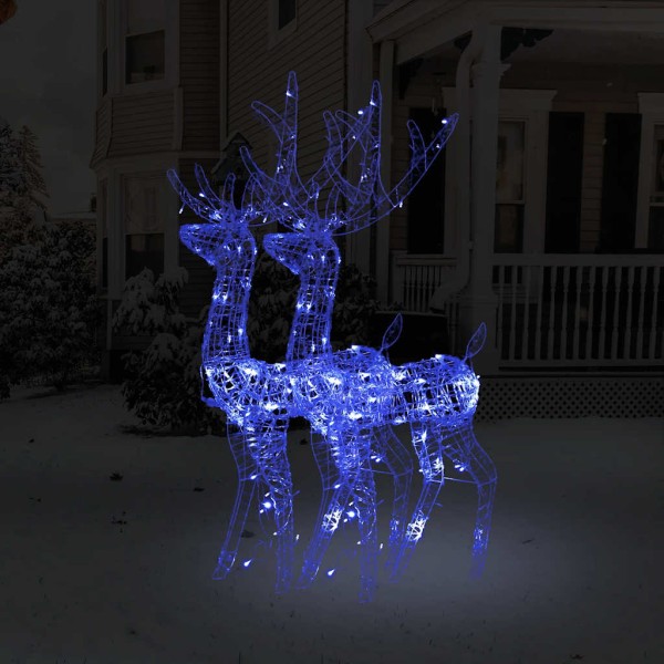 Christmas decoration deer, 2 pcs., 120cm, acrylic, blue