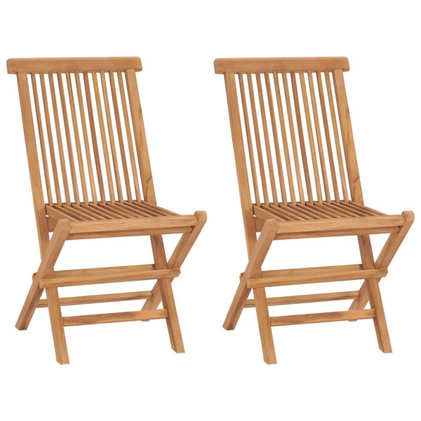 Folding garden chairs, 2 pcs., solid teak wood