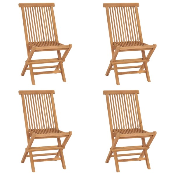 Folding garden chairs, 4 pcs., solid teak wood
