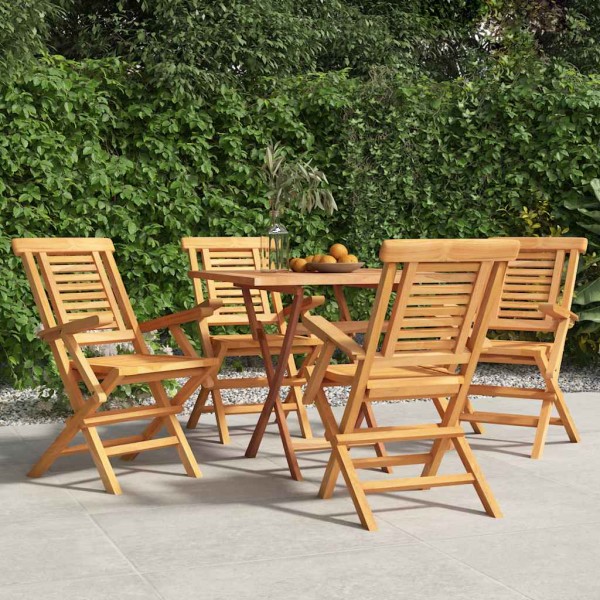 Folding garden chairs, 4 pcs., 56x63x90cm, solid teak