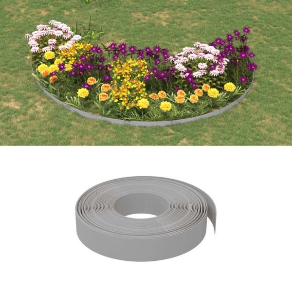 Garden borders, 4 pcs., gray, 10m, 10cm, polyethylene