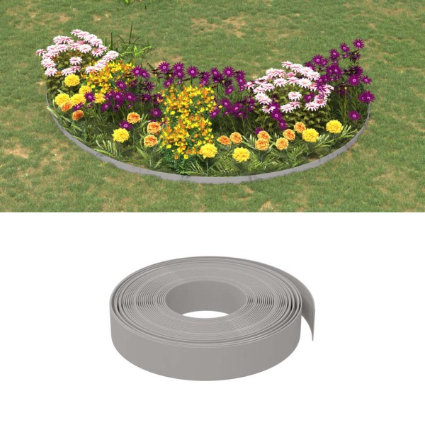 Garden borders, 5 pcs., gray, 10m, 10cm, polyethylene