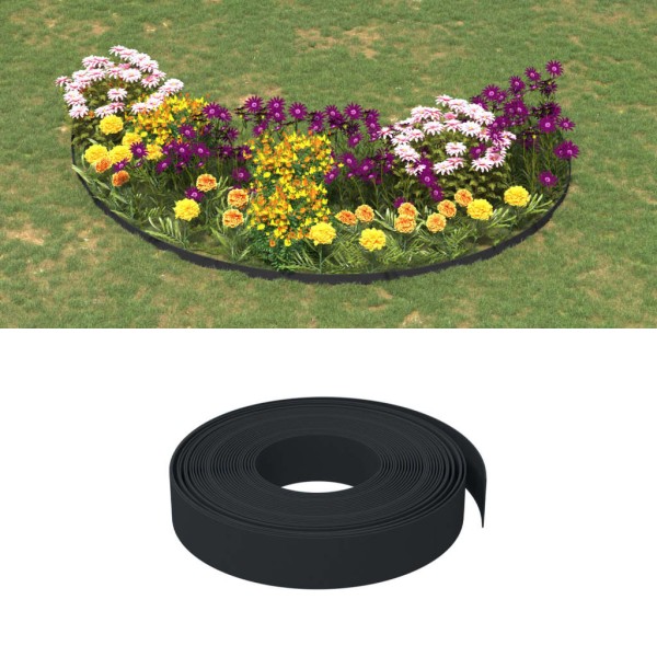 Garden borders, 5 units, black, 10m, 10cm, polyethylene